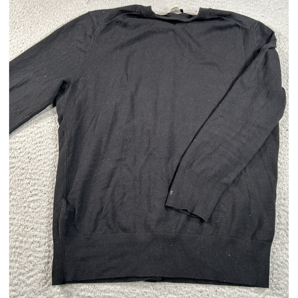 J.Crew Sweater Womens Small Black Cardigan Ribbed Knit‎ Classic Holiday Stretch - Picture 2 of 12